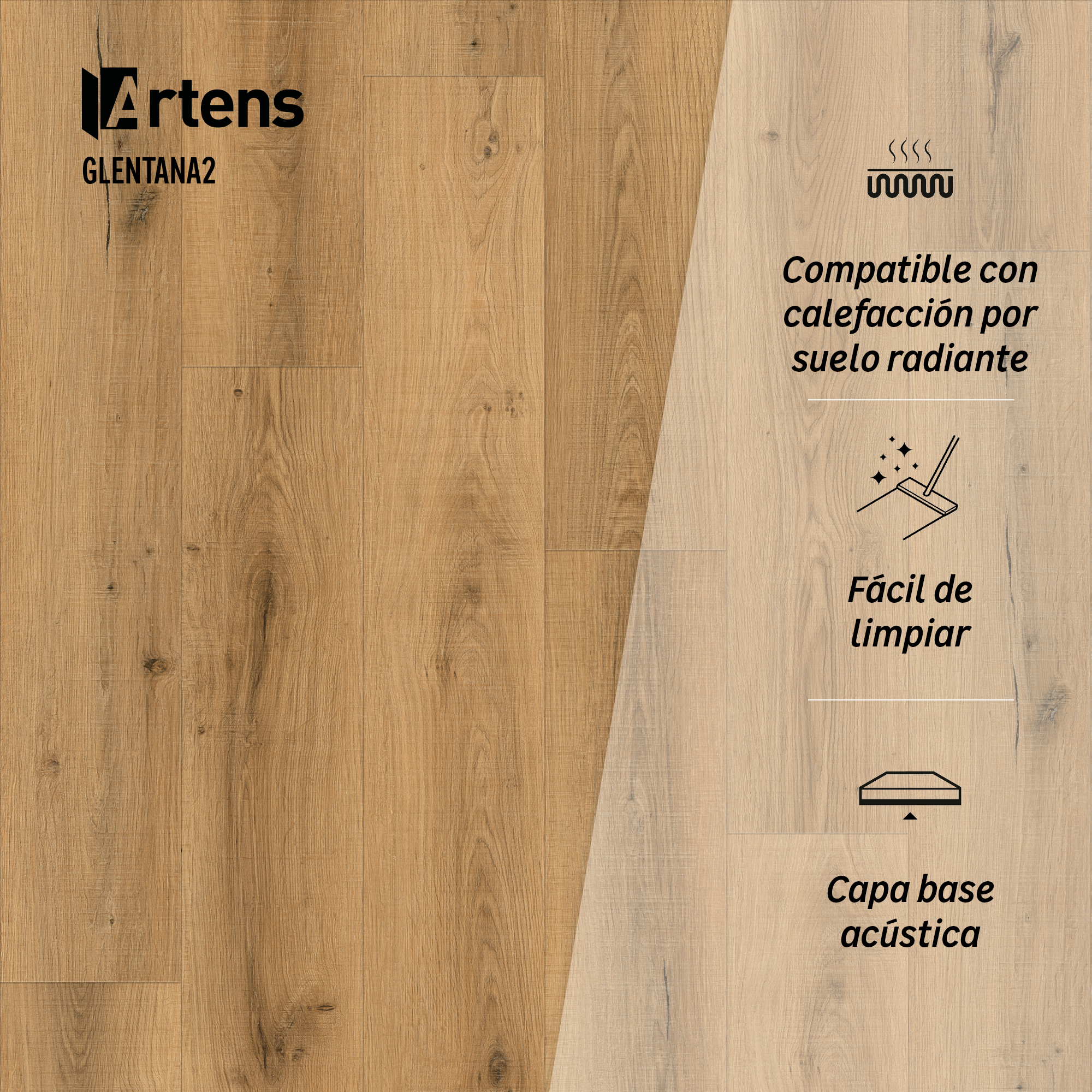 Suelo vinílico SPC clic  Glentana Extrem efecto madera oscura  NAT340 ARTENS - 8