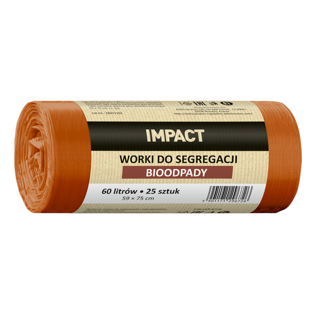 Worki na śmieci do segregacji bioodpadów 60 l 25 szt. brązowe Impact