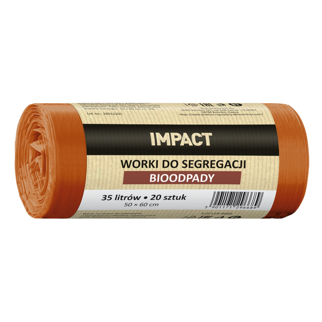 Worki na śmieci do segregacji bioodpadów 35 l 20 szt. brązowe Impact