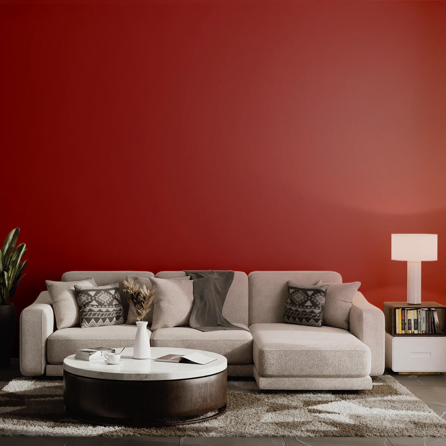Pittura per interni per parete e soffitto super lavabile, MAXMEYER HOME COLOR igienizzante rosso Scarlet opaco profondo, 2.5 L - 3
