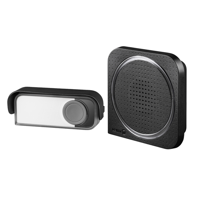 Suoneria senza filo LEXMAN  230V portata max 200m, 85 dB, 8 suonerie in policarbonato nero