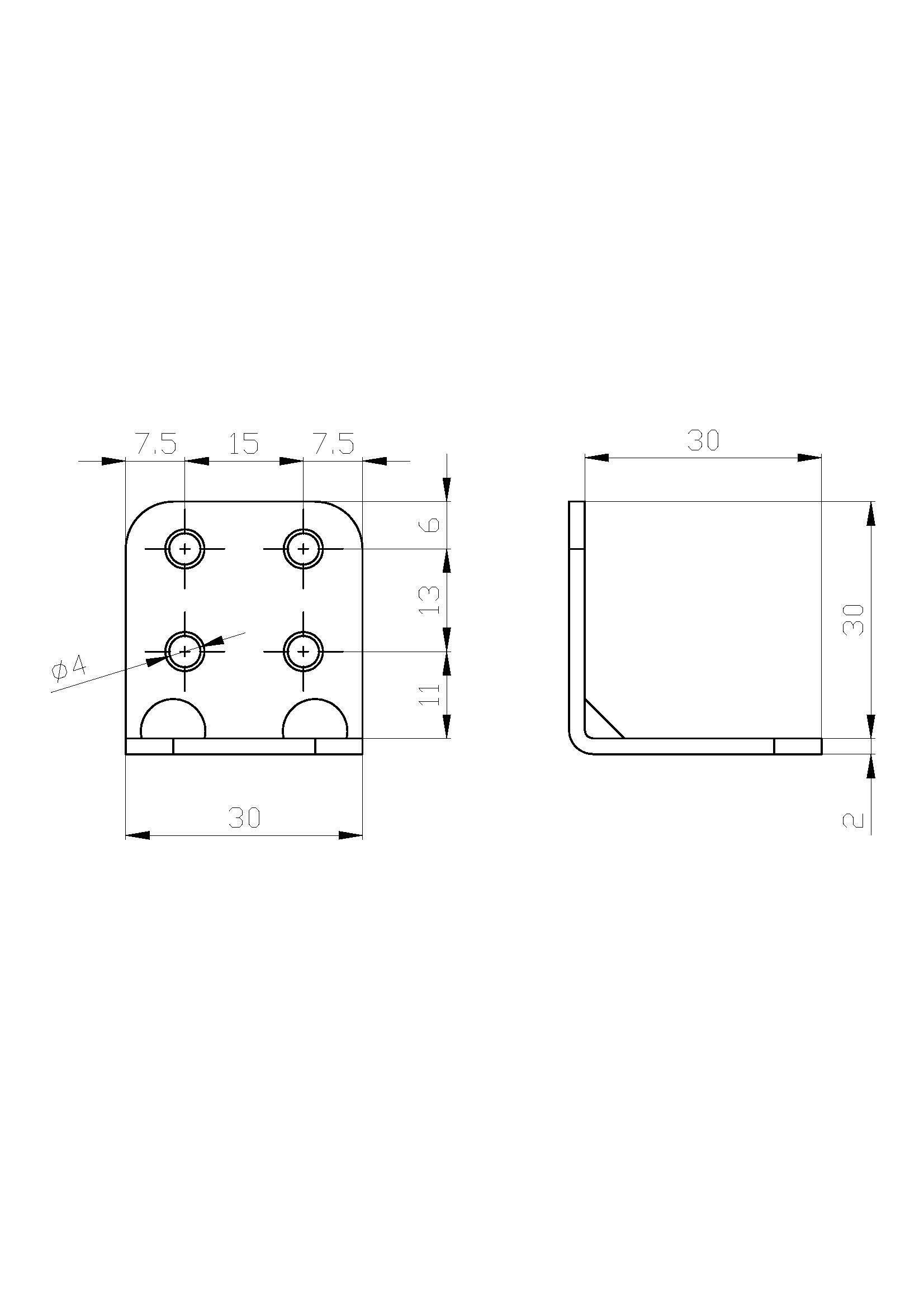 Piastra angolare STANDERS in acciaio zincato bianco L 30 x H 30 X Sp 2 mm - 5