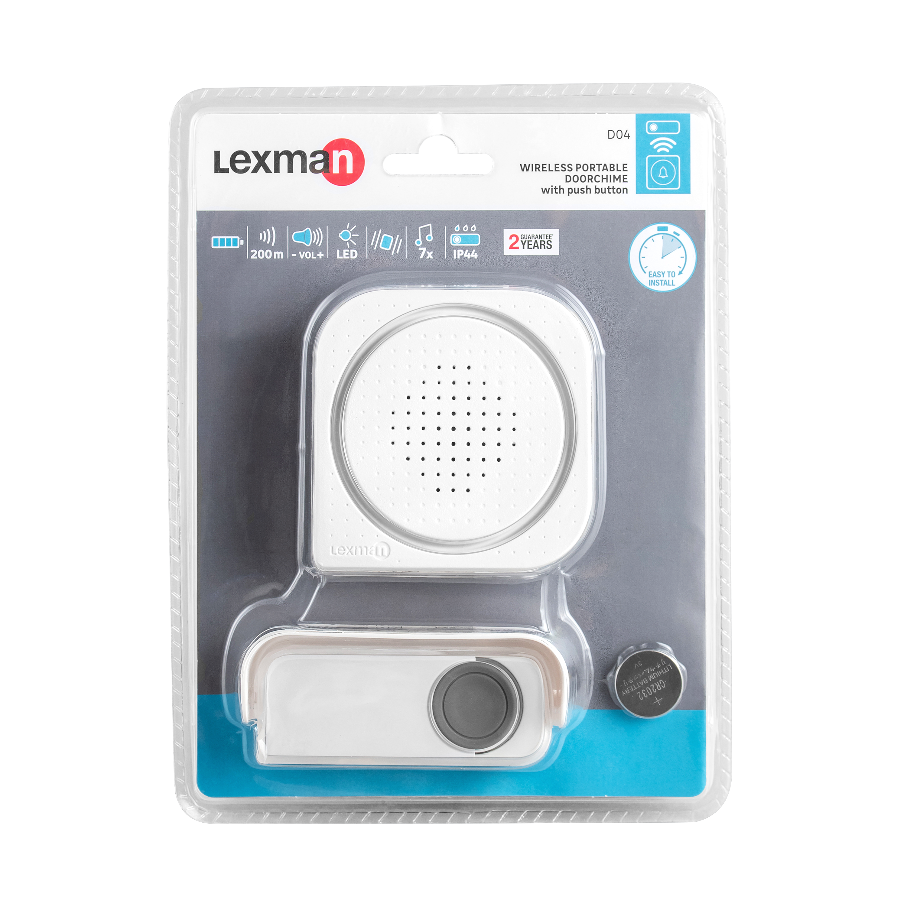 Campainha sem fios LEXMAN VIBRA FLASH BRANCO - 6
