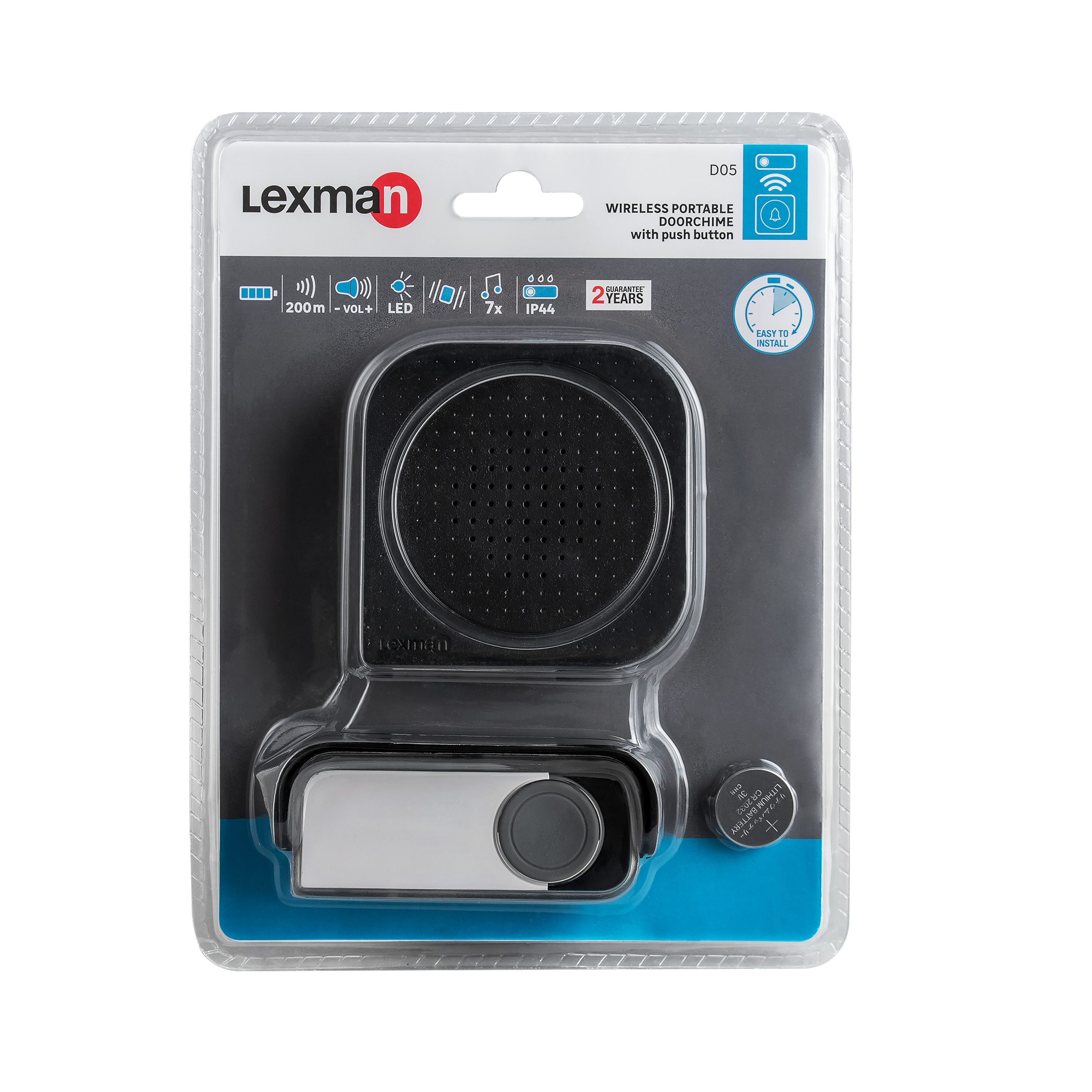 Sonnette sans fil LEXMAN flash et vibreur D05, noir - 10