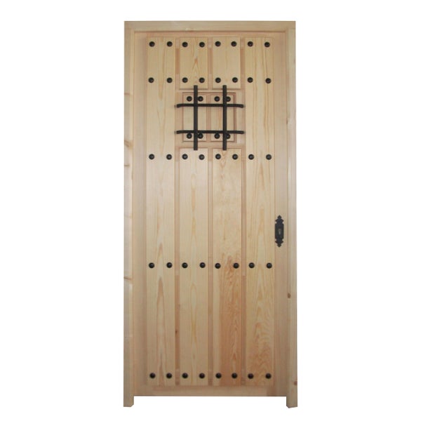 PUERTA PINO MACIZO SIN BARNIZAR 80 CM DERECHA