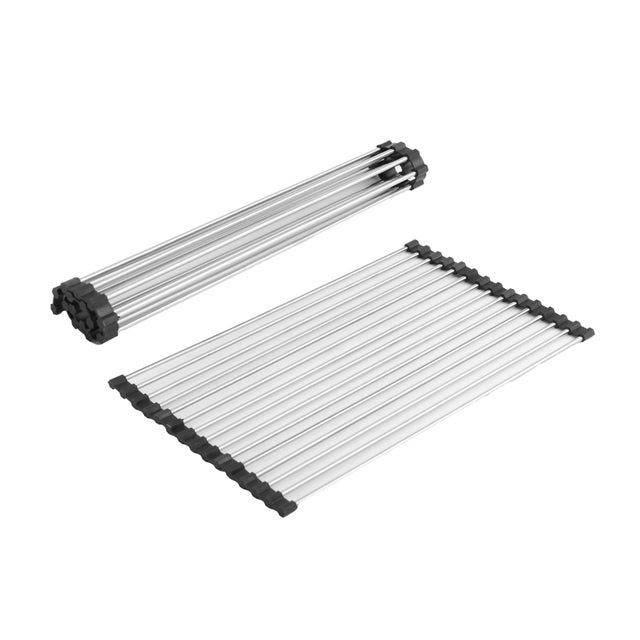 Scolapiatti arrotolabile inox L 47 x H 3 x P 19 cm