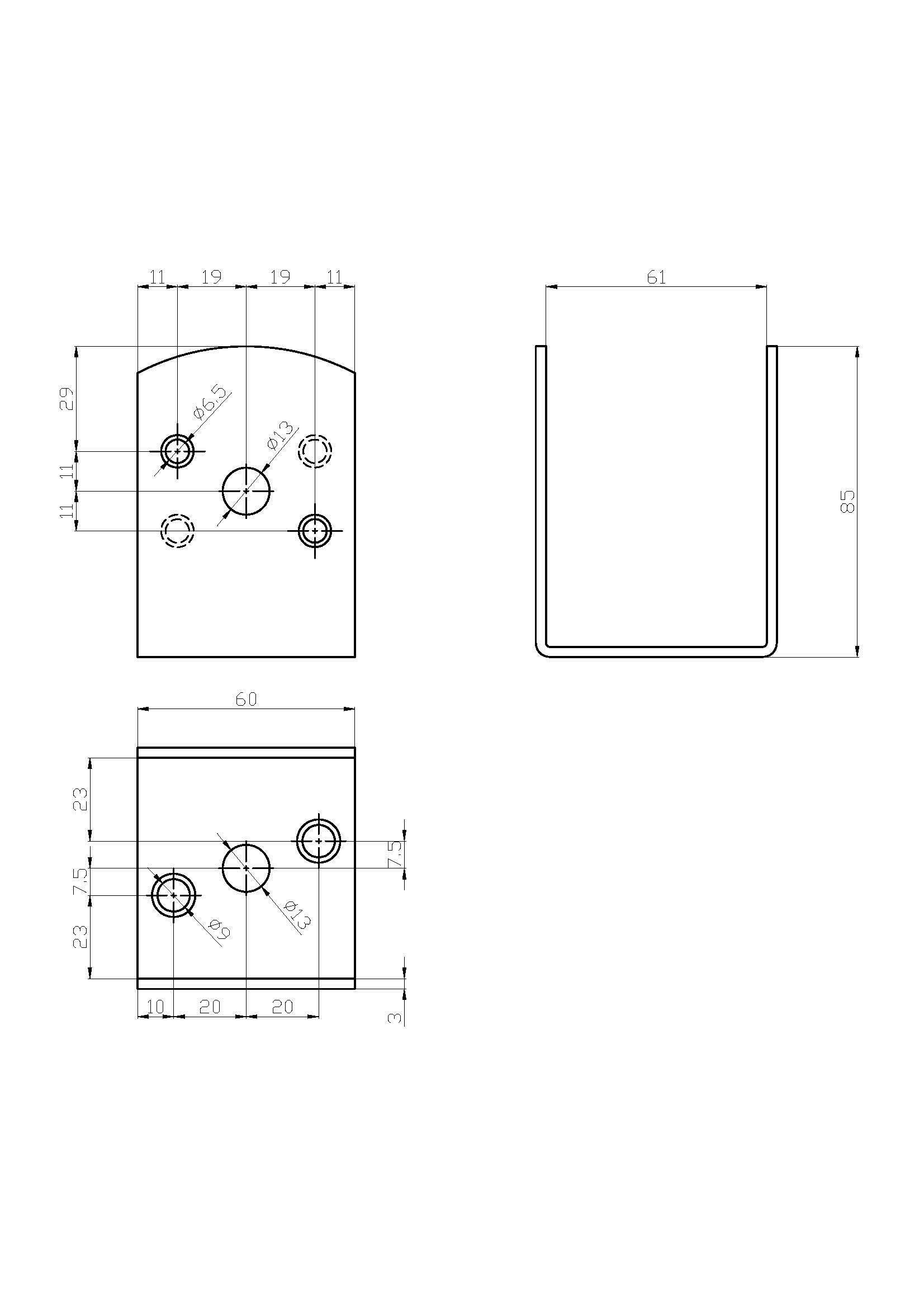 Supporto per palo STANDERS Staffa in acciaio L 6 x H 8.5 cm x Sp 3 mm - 2
