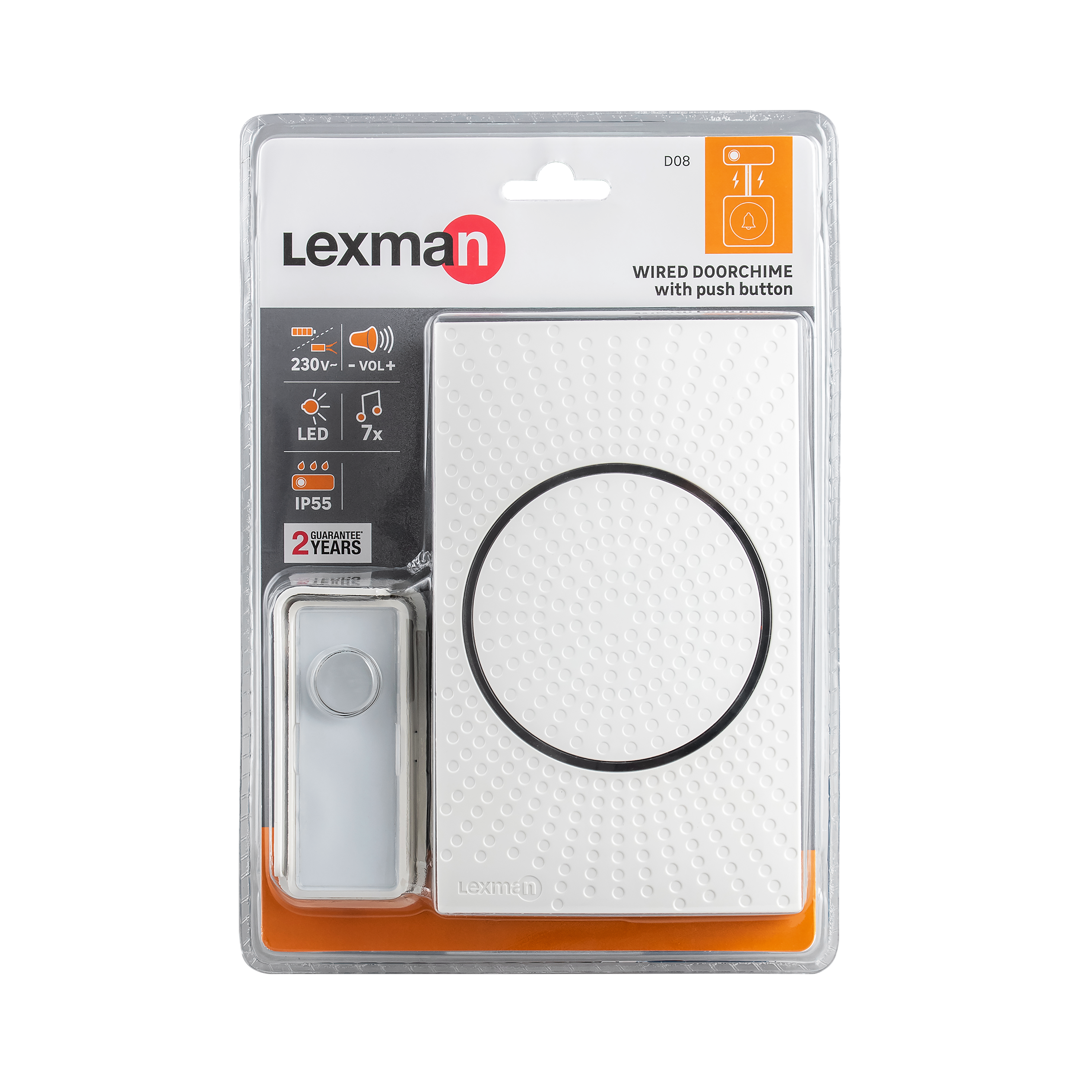 Kit campainha com fio LEXMAN 230V 8V 12V IP55 - 5