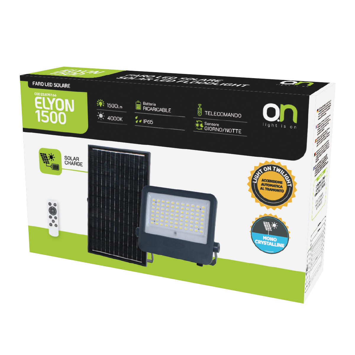 Proiettore solare Elyon IP65 1500 lumen luce bianco naturale  - 4