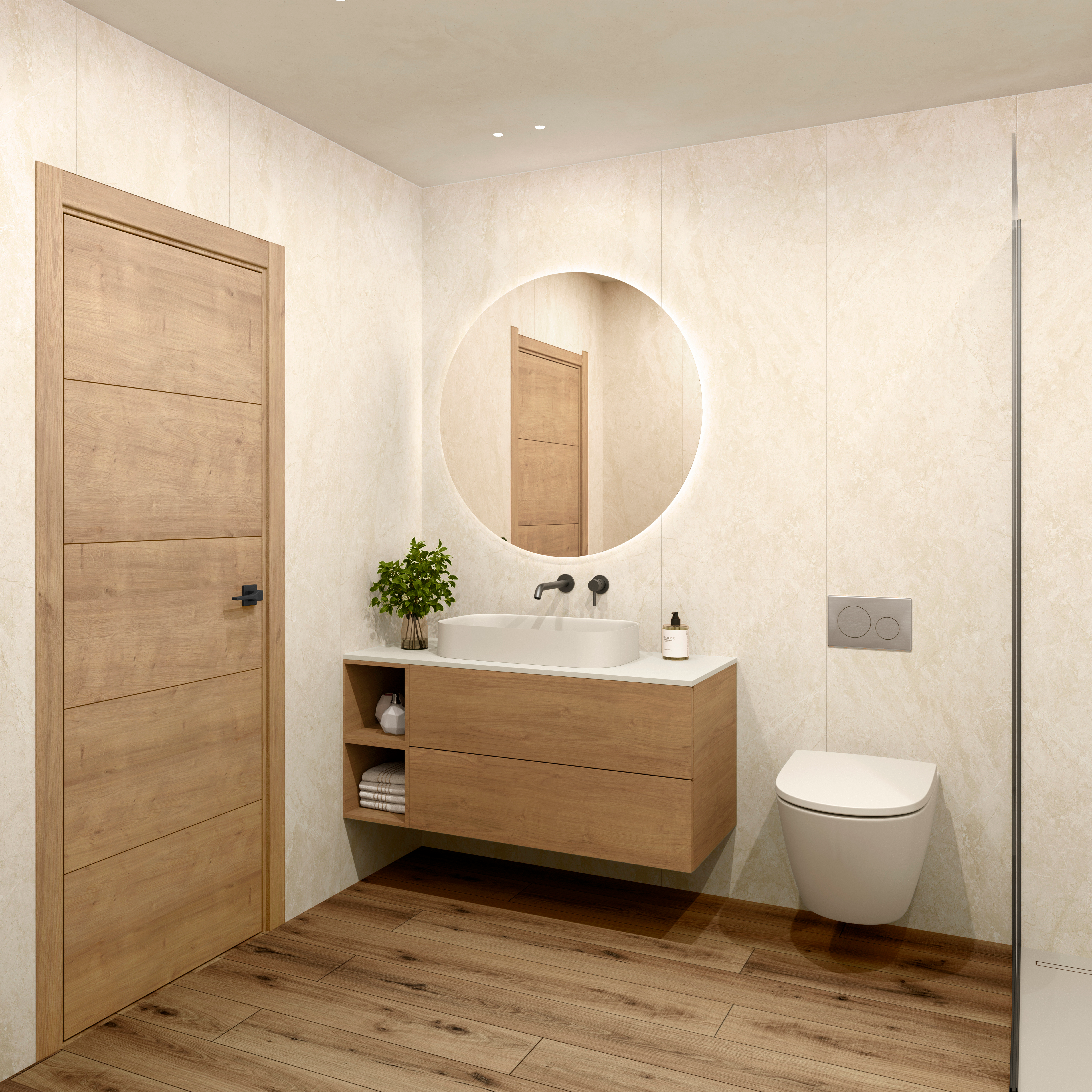 Revestimiento de pared decorativo efecto mármol vinílico spc mable beige de 80x40cm