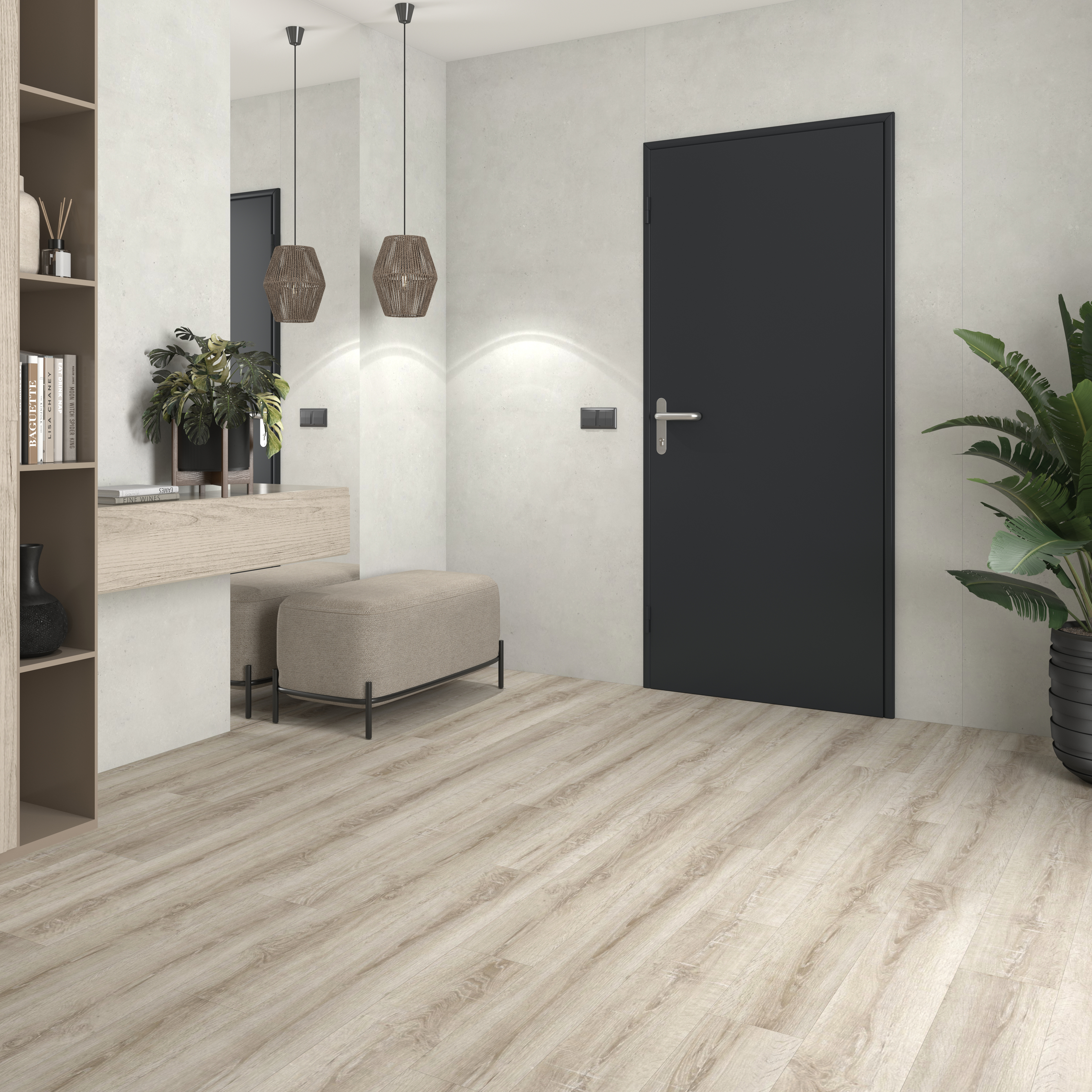 Puerta de entrada metálica serie Saga fresada gris 7016 /interior fresada gris 7016 apertura izquierda 210x90cm - 10