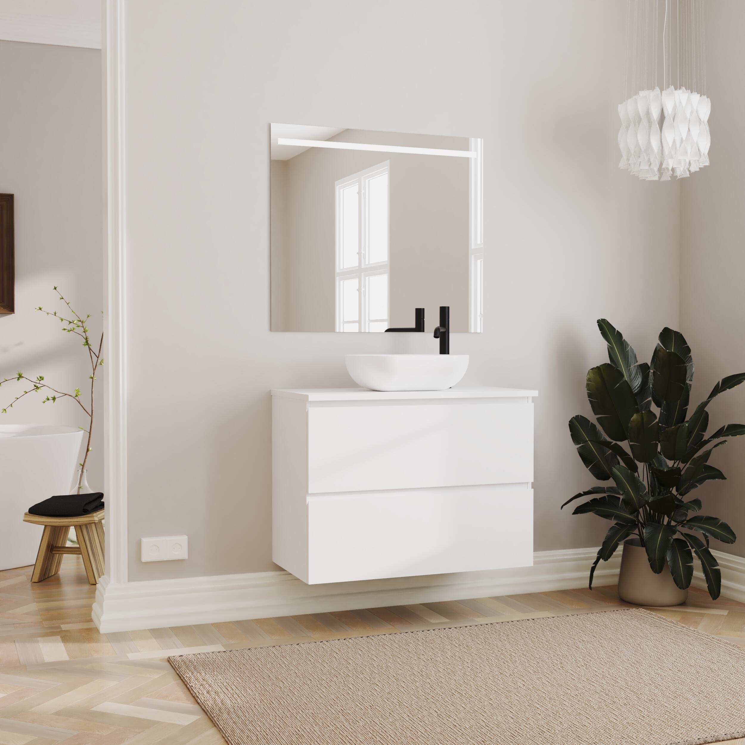 Mueble de baño con lavabo axis blanco mate 90x44.9 cm