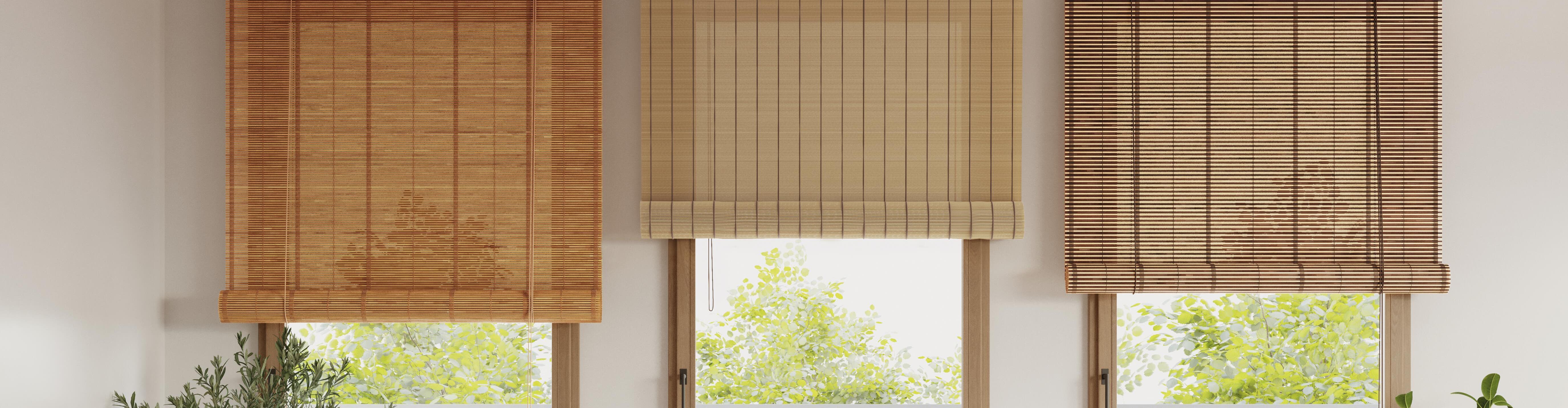 Estores enrollables de bambú y madera: look natural para interior y exterior