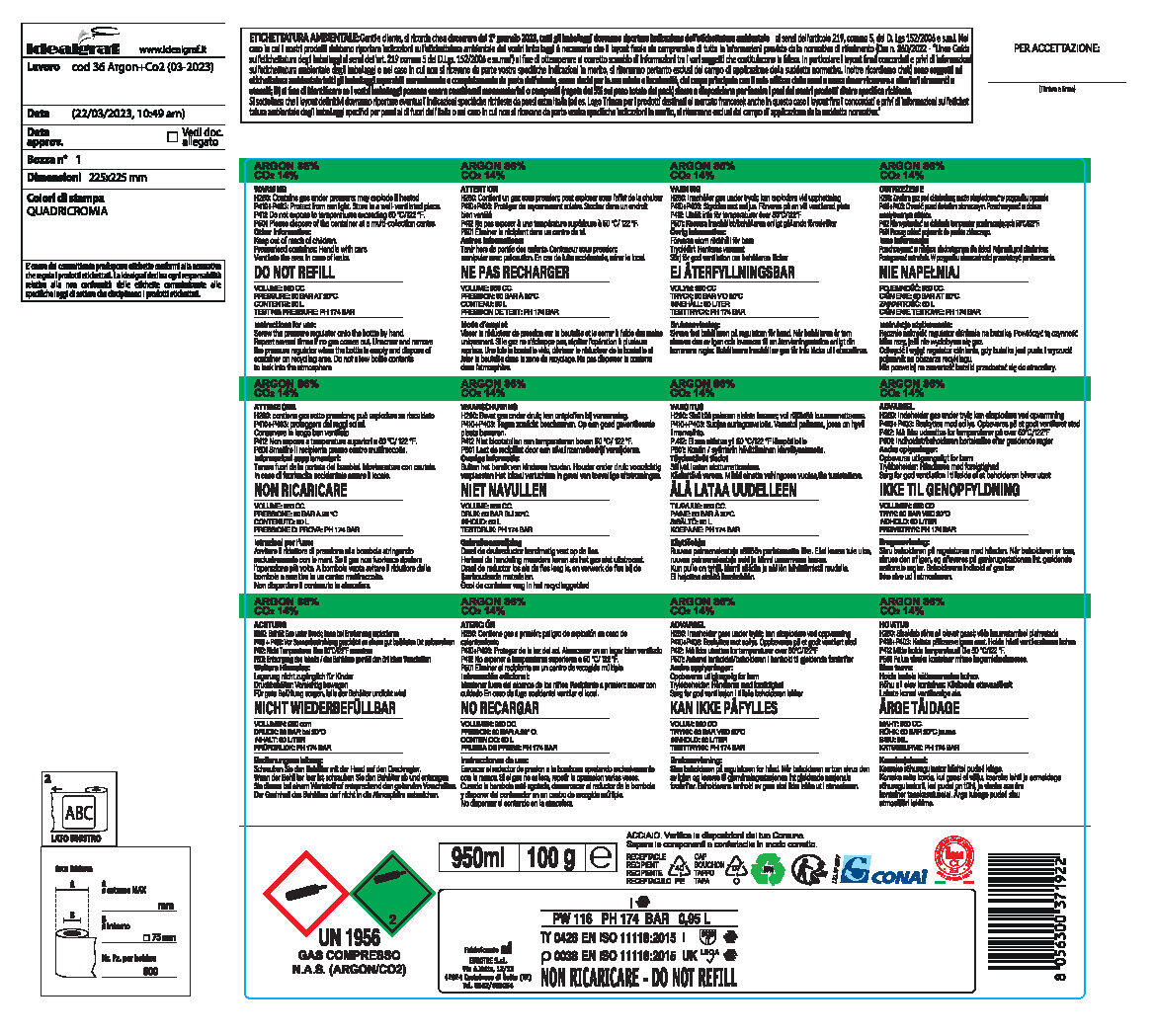 Bombola di gas miscela di argon e co2 AWELCO 1.19 Kg - 4