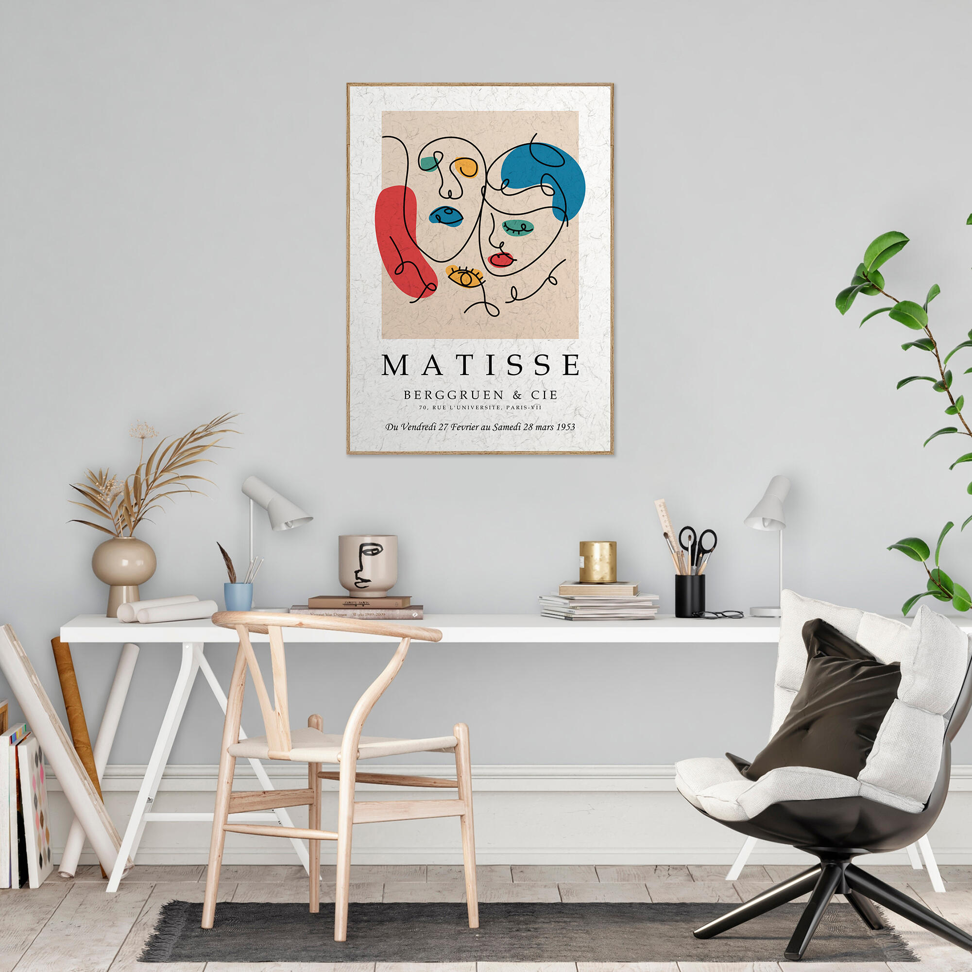 Cuadro con marco matisse caras 51 cm x 71 cm