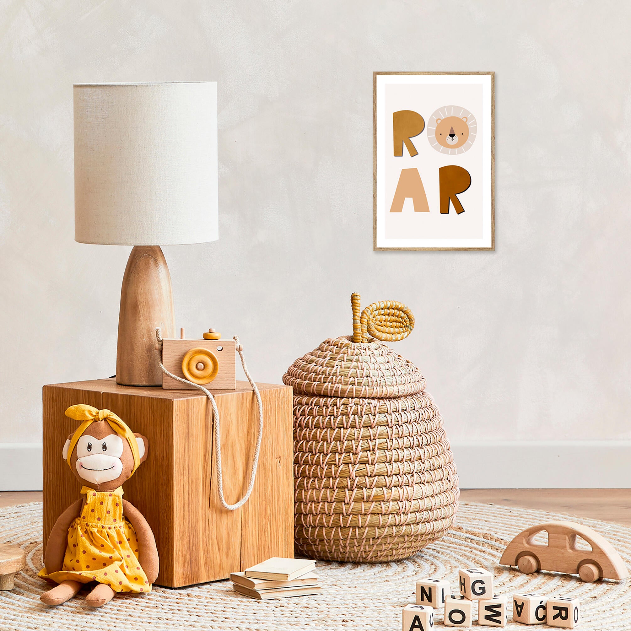 Cuadro con marco roar marrón 21 cm x 31 cm