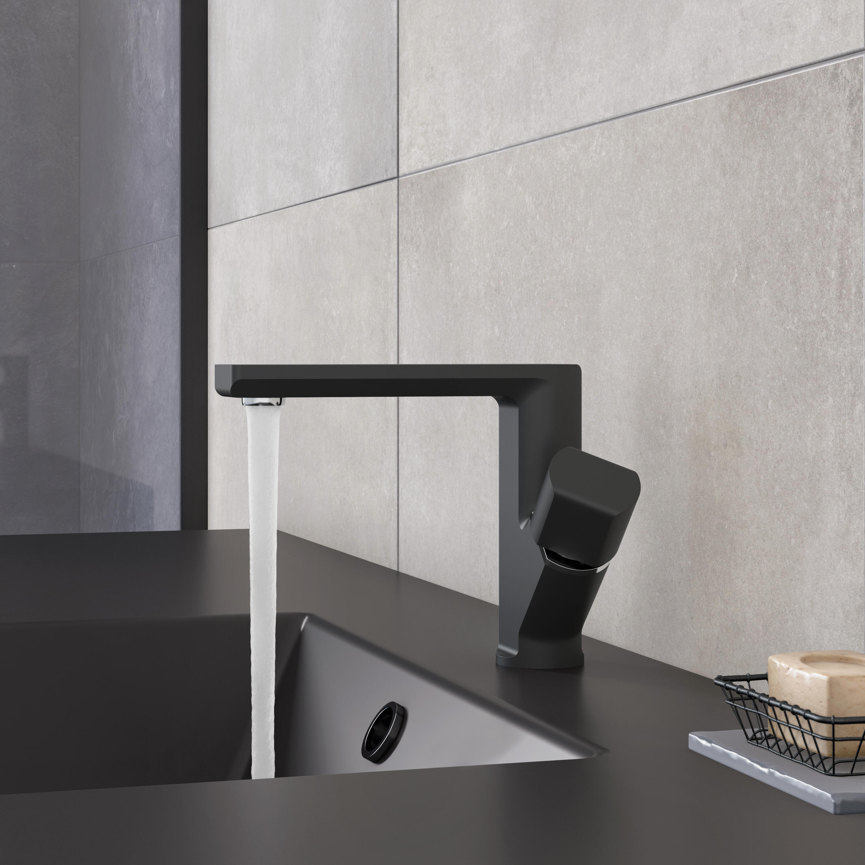 Rubinetto per lavabo Neo nero opaco SENSEA H 13.8 cm - 6