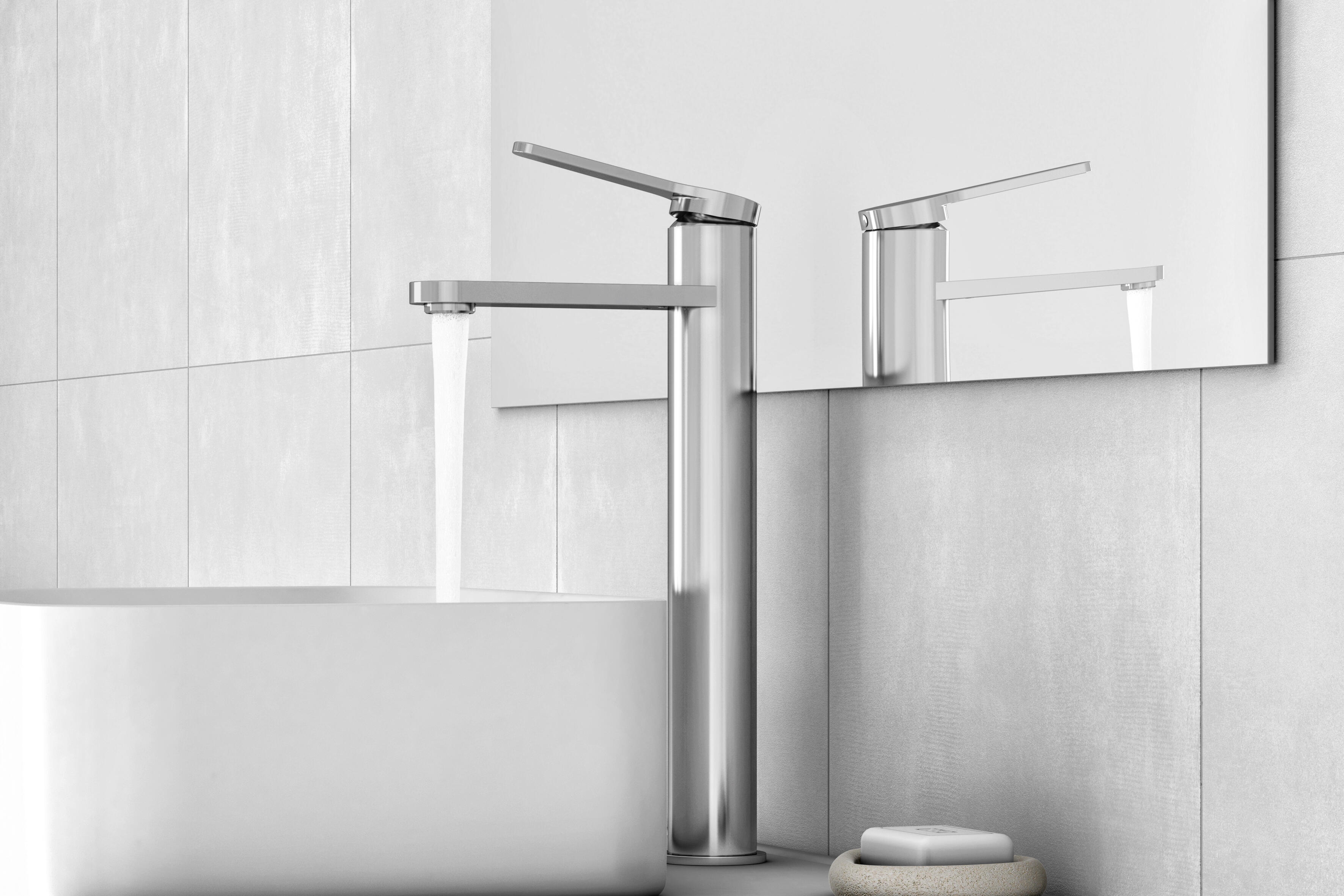 Bateria umywalkowa wysoka chrom Essential Sensea - 10