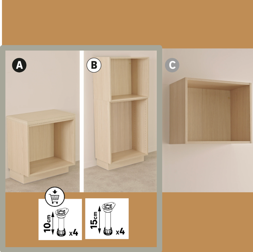 Módulo estante aberta nicho efeito madeira 60x38,4x37 cm Delinia ID - 8