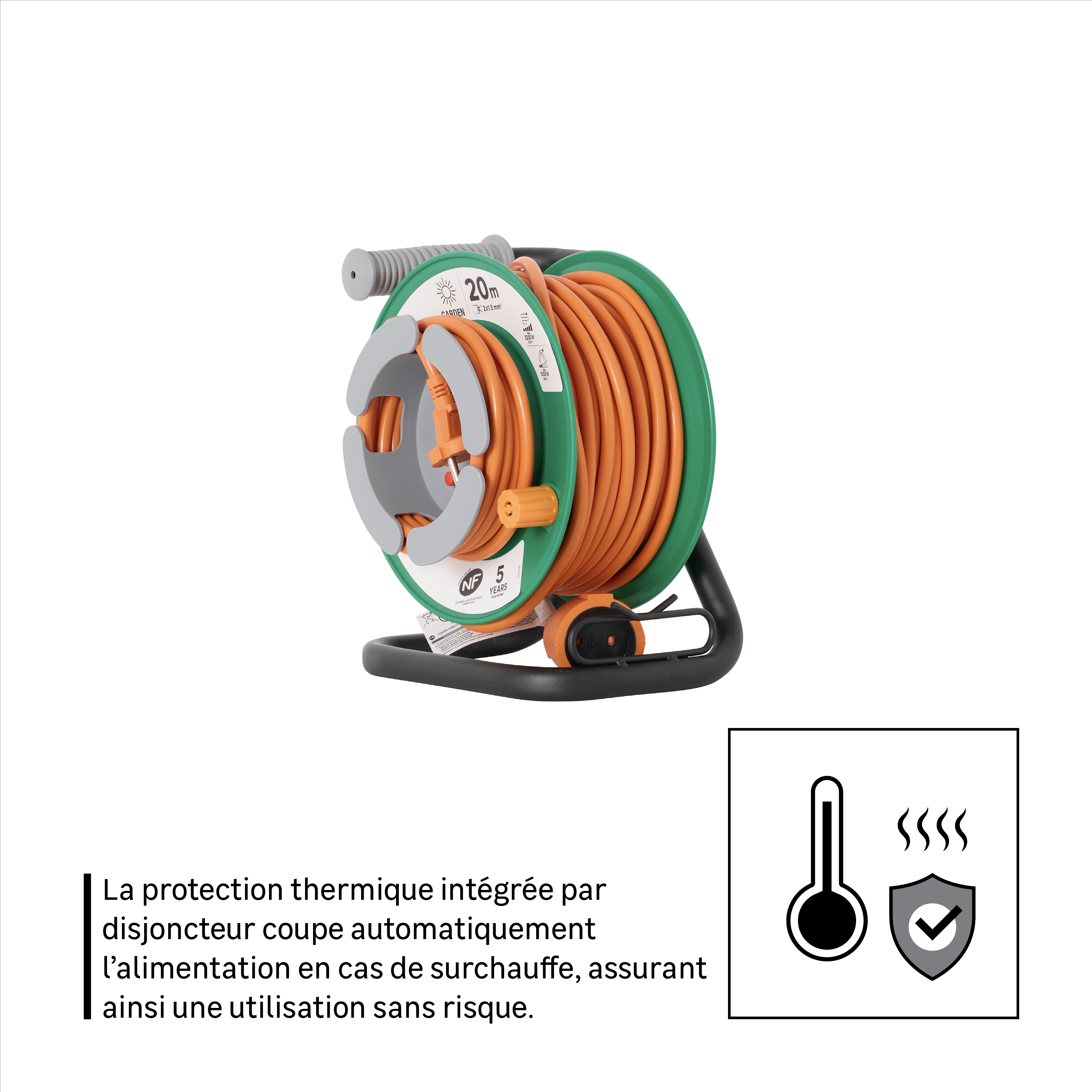 Enrouleur L.20 m H05VV-F 2G1.5 mm² - 7