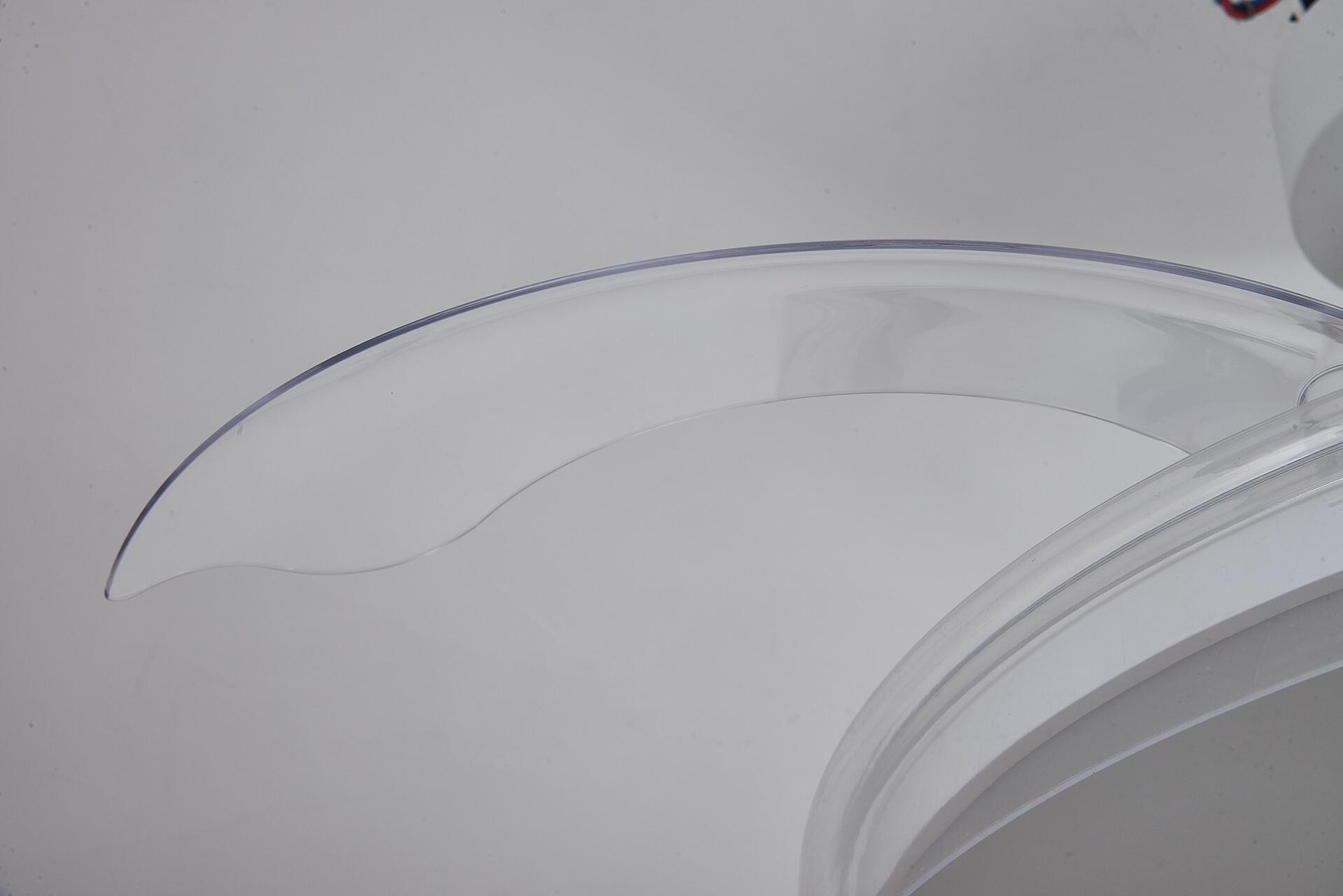 Ventilador de techo con luz silencioso DC 25W con mando ø91 cm Glass Fan MANTRA blanco luz CCT 3 aspas retráctiles tipo lámpara| 8 velocidades| recomendado para <13m² - 15