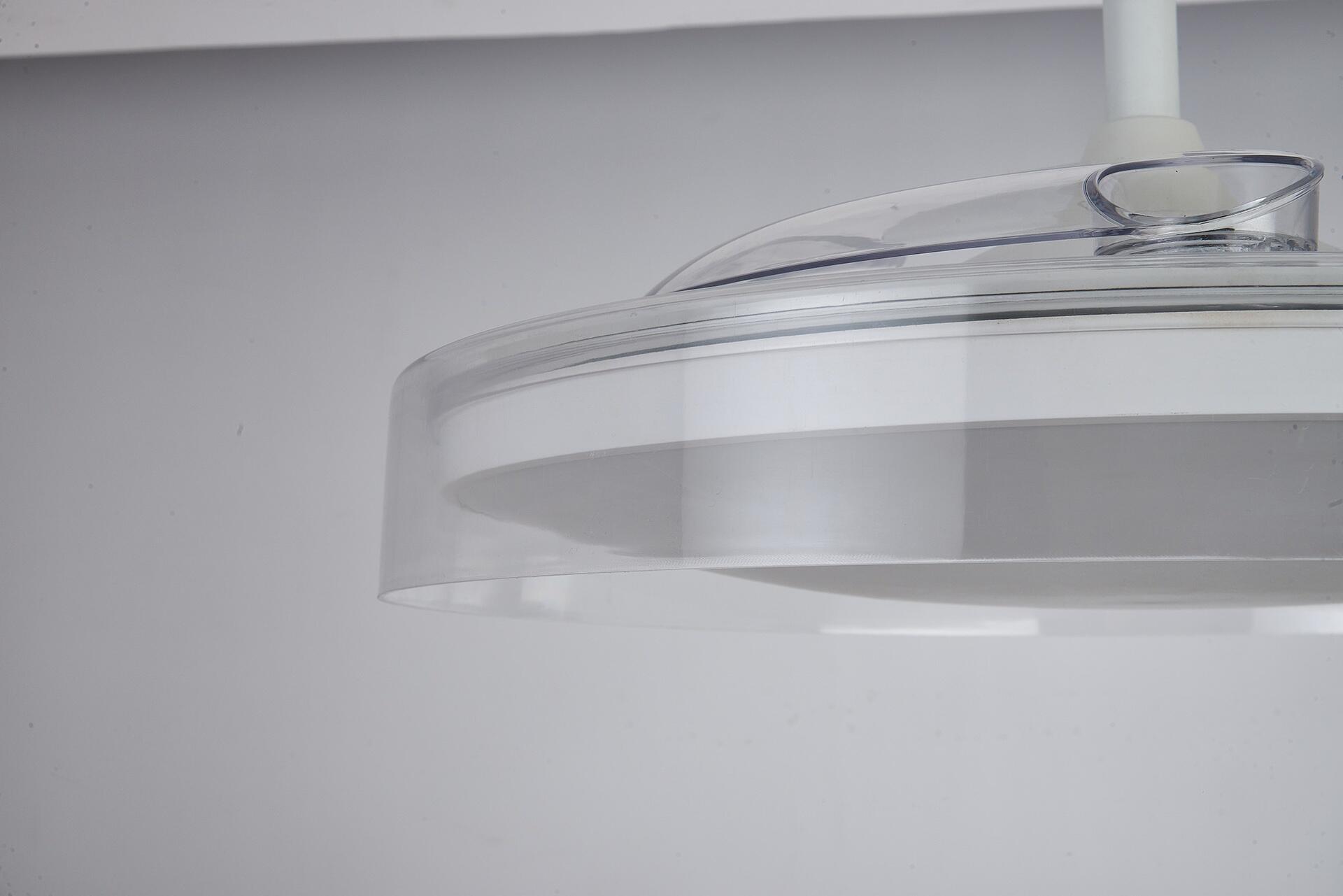 Ventilador de techo con luz silencioso DC 25W con mando ø91 cm Glass Fan MANTRA blanco luz CCT 3 aspas retráctiles tipo lámpara| 8 velocidades| recomendado para <13m² - 13