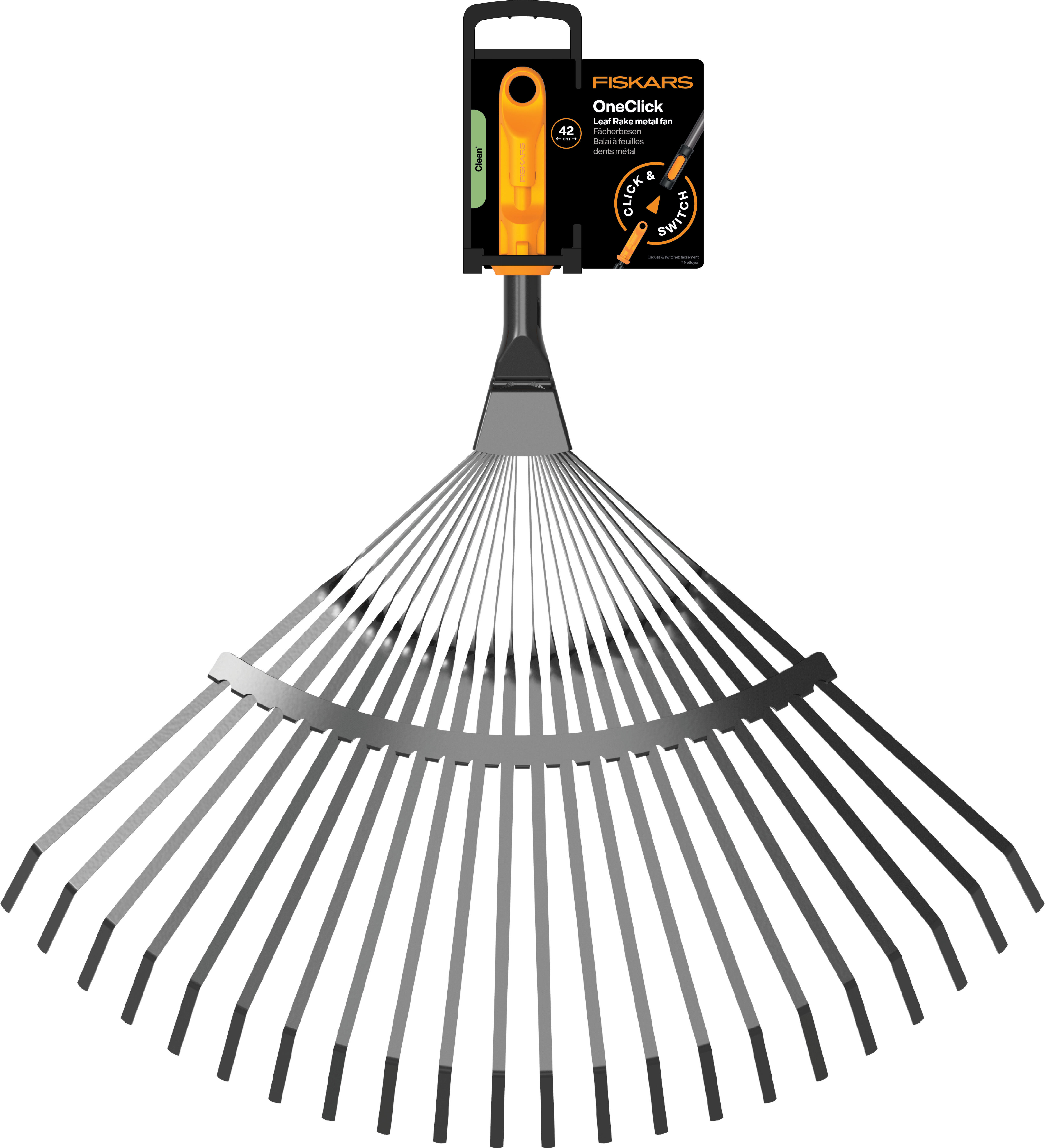 Balai à feuilles à dents métal OneClick FISKARS - 4