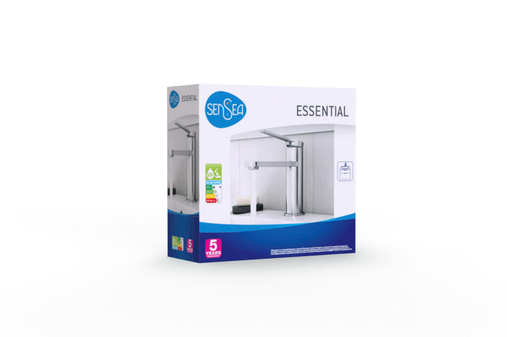 Grifo de lavabo SENSEA Essential monomando cromo brillo. Apertura en frío. Acero inoxidable - 13