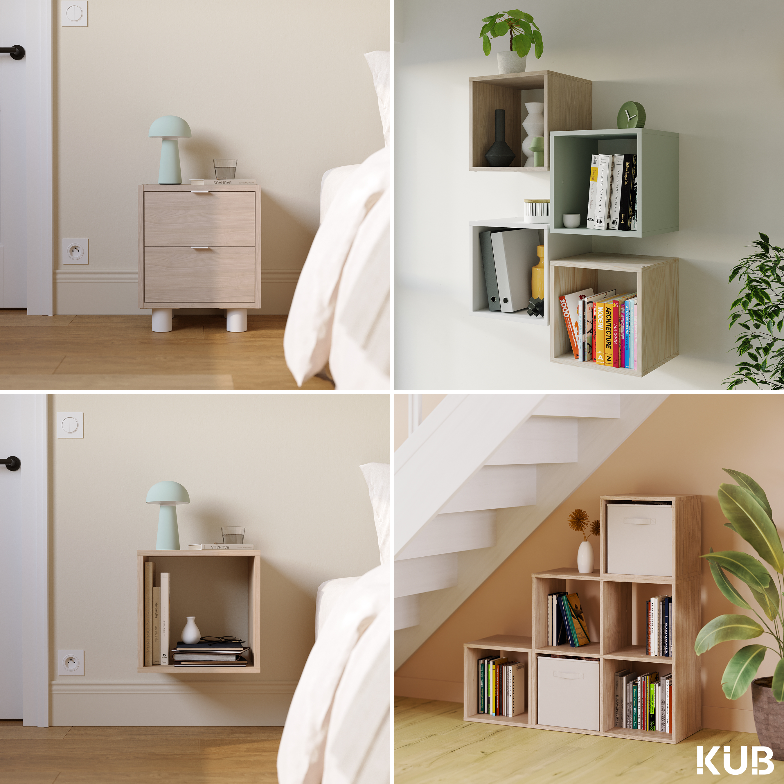 Scaffale a cubo SPACEO Kub 1x1 L 36 x H 36.1 x P 31.7 cm rovere - 2