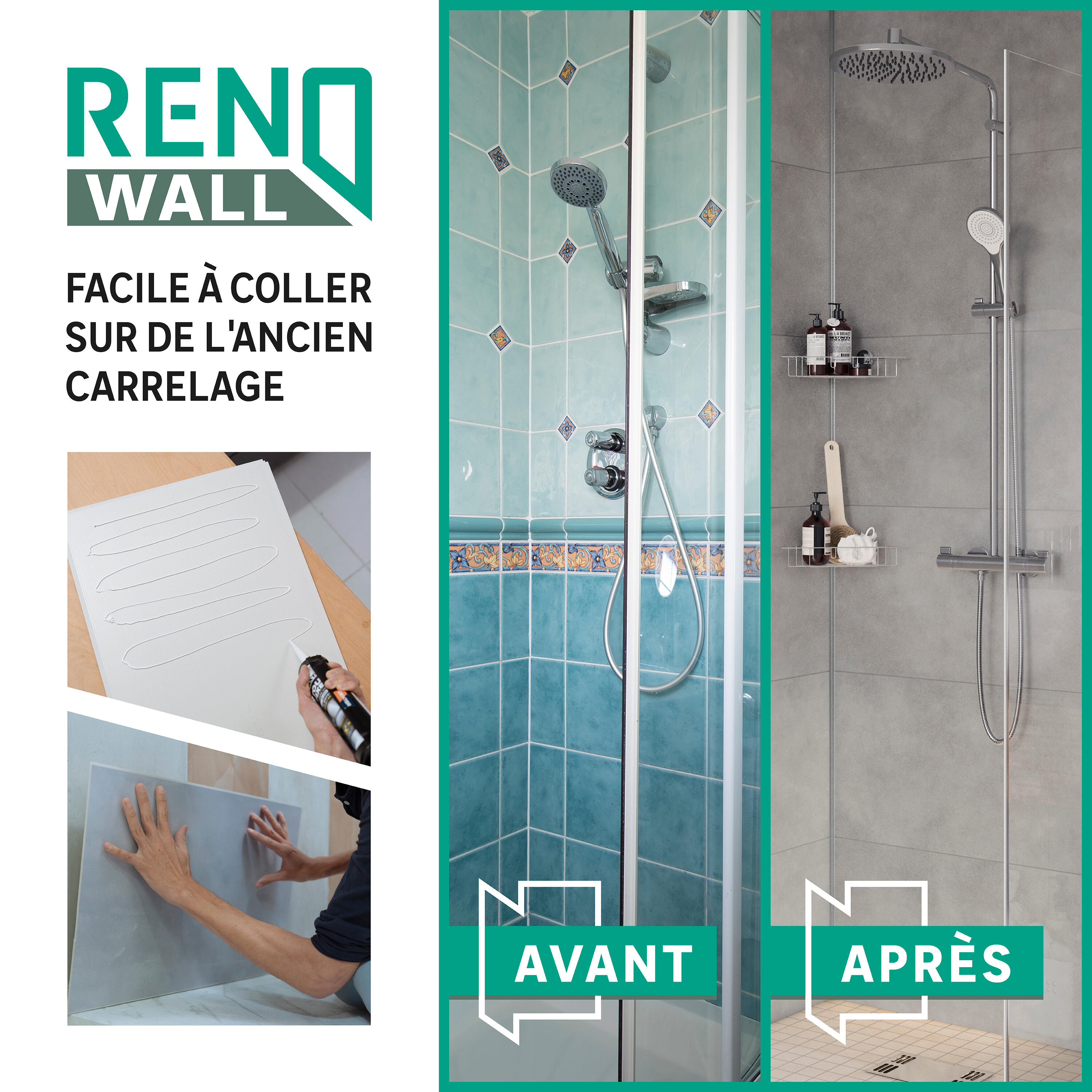Panneau mural pvc travertin beige mat Renowall ARTENS, L.260 l.90 cm ep.4 mm - 8