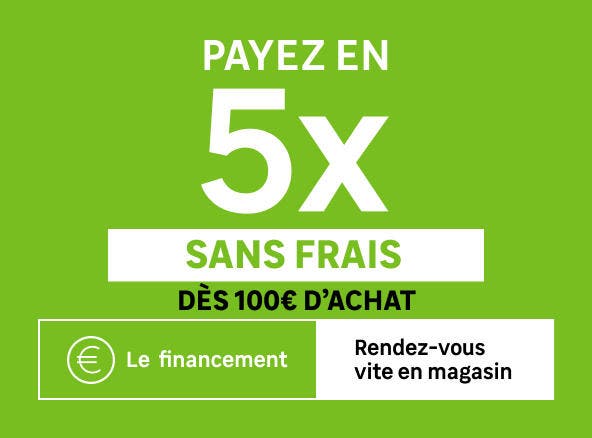 payez en 5x sans frais dès 100€ d'achats avec ONEY