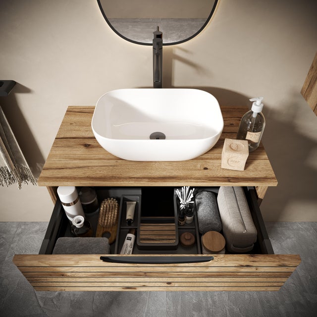 Encimera lavabo  Asimetrico Lines Desierto 100x46x1.6 cm