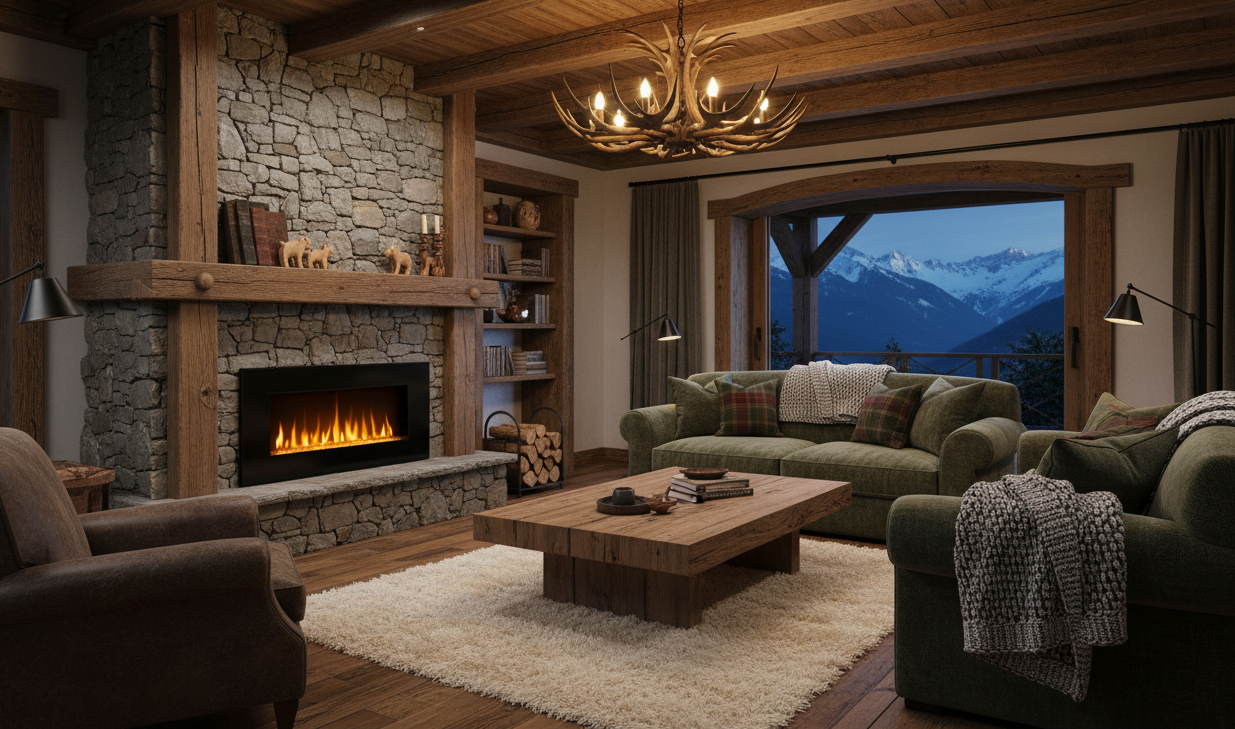 Chemin'Arte Cheminée électrique Murale Volcano XXL 120 cm, Effet flamme LED - 4