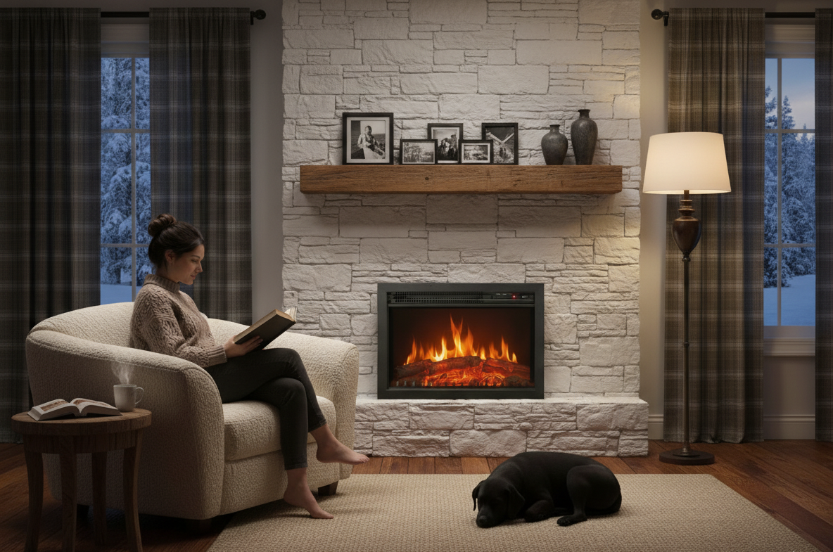 Chemin'Arte Cheminée électrique encastrable Insert Oxford, Effet flamme LED - 6