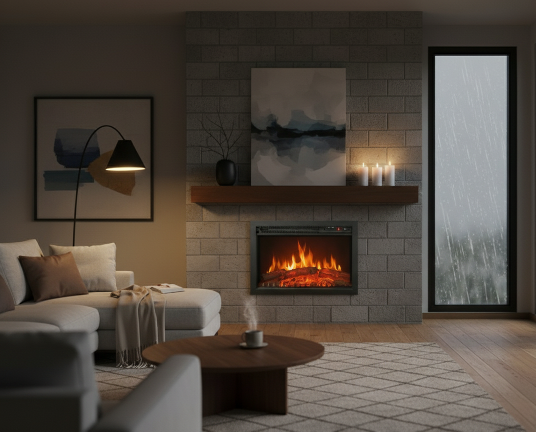 Chemin'Arte Cheminée électrique encastrable Insert Oxford, Effet flamme LED - 4