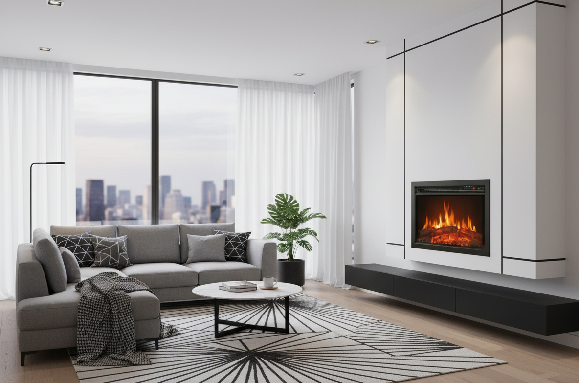 Chemin'Arte Cheminée électrique encastrable Insert Oxford, Effet flamme LED - 5