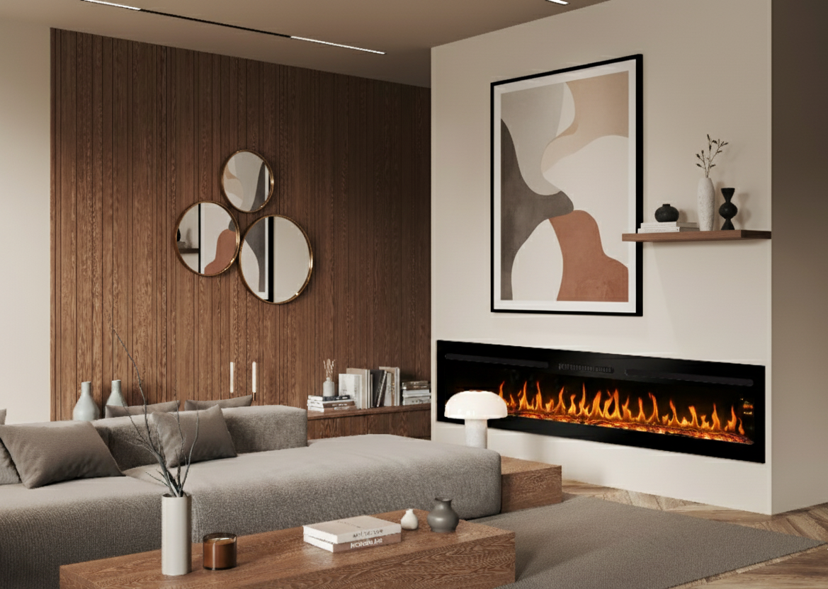 Chemin'Arte Cheminée électrique encastrable Élysée 5XL 180 cm, Effet flamme LED - 6