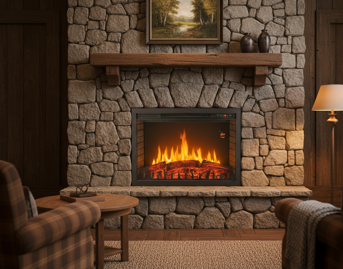 Chemin'Arte Cheminée électrique encastrable Insert Oxford XL, Effet flamme LED - 2