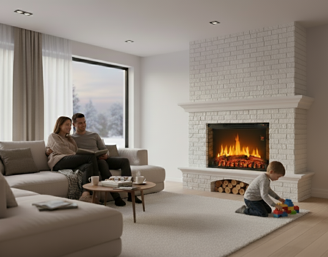 Chemin'Arte Cheminée électrique encastrable Insert Oxford XL, Effet flamme LED - 5