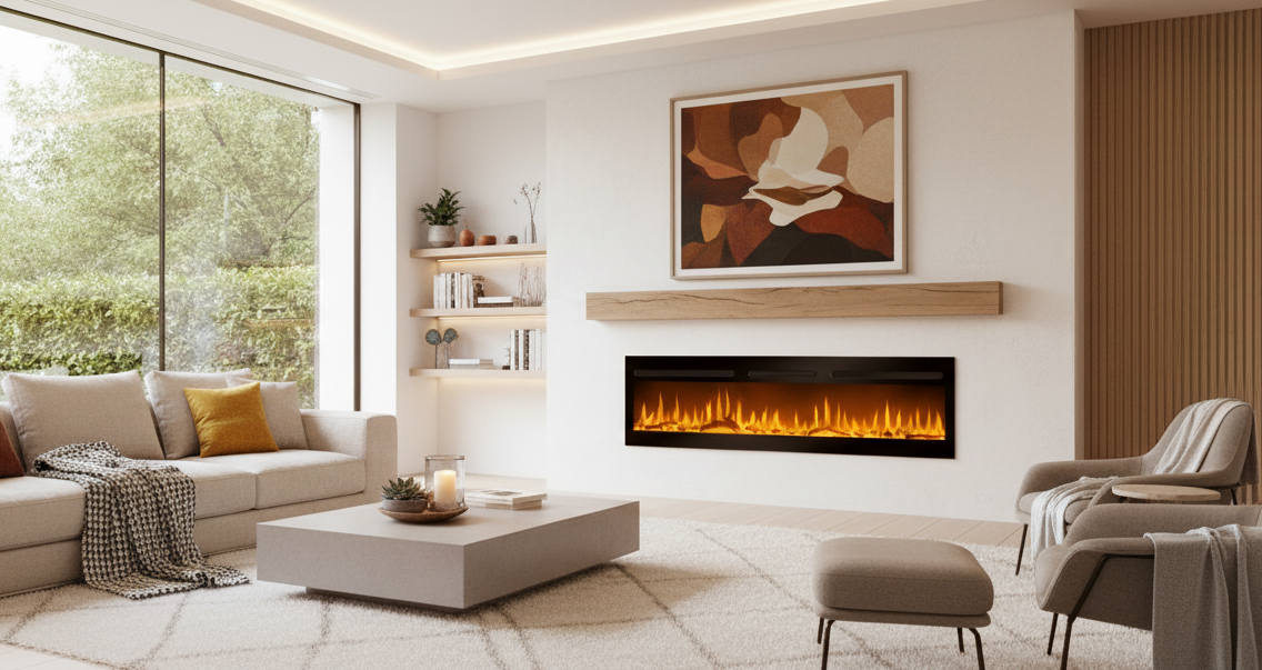 Chemin'Arte Cheminée électrique encastrable Élysée 3XL 150 cm, Effet flamme LED - 5