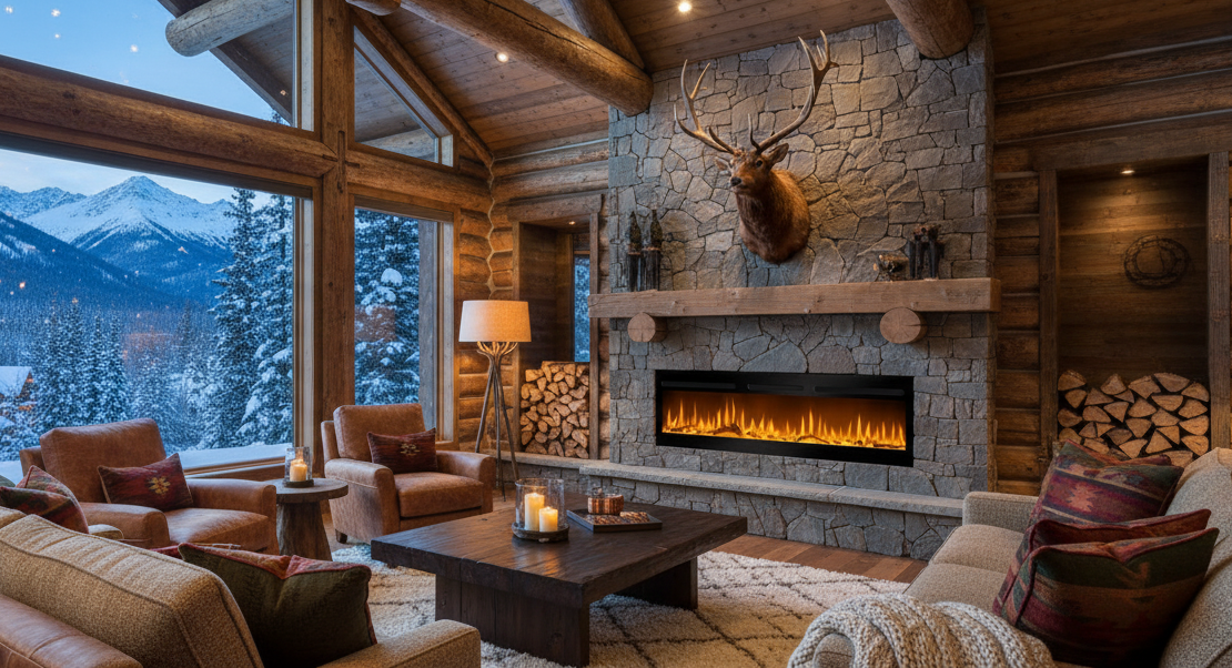 Chemin'Arte Cheminée électrique encastrable Élysée 3XL 150 cm, Effet flamme LED - 6