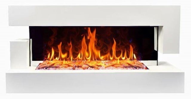 Chemin'Arte Cheminée électrique Murale Quartz 120 cm, Effet flamme LED
