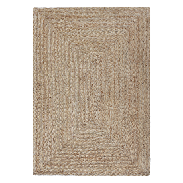 Alfombra yute Nils 350x250cm tejido plano INSPIRE liso beige natural