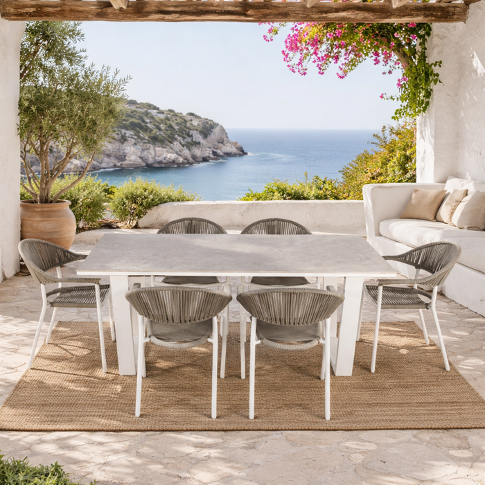 Mesa de jardín de aluminio y cerámica Guiza