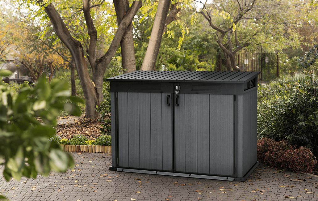 Armario de polipropileno para exterior KETER 190.5 x 132.5 x 109 cm y capacidad de 2020L gris - 2