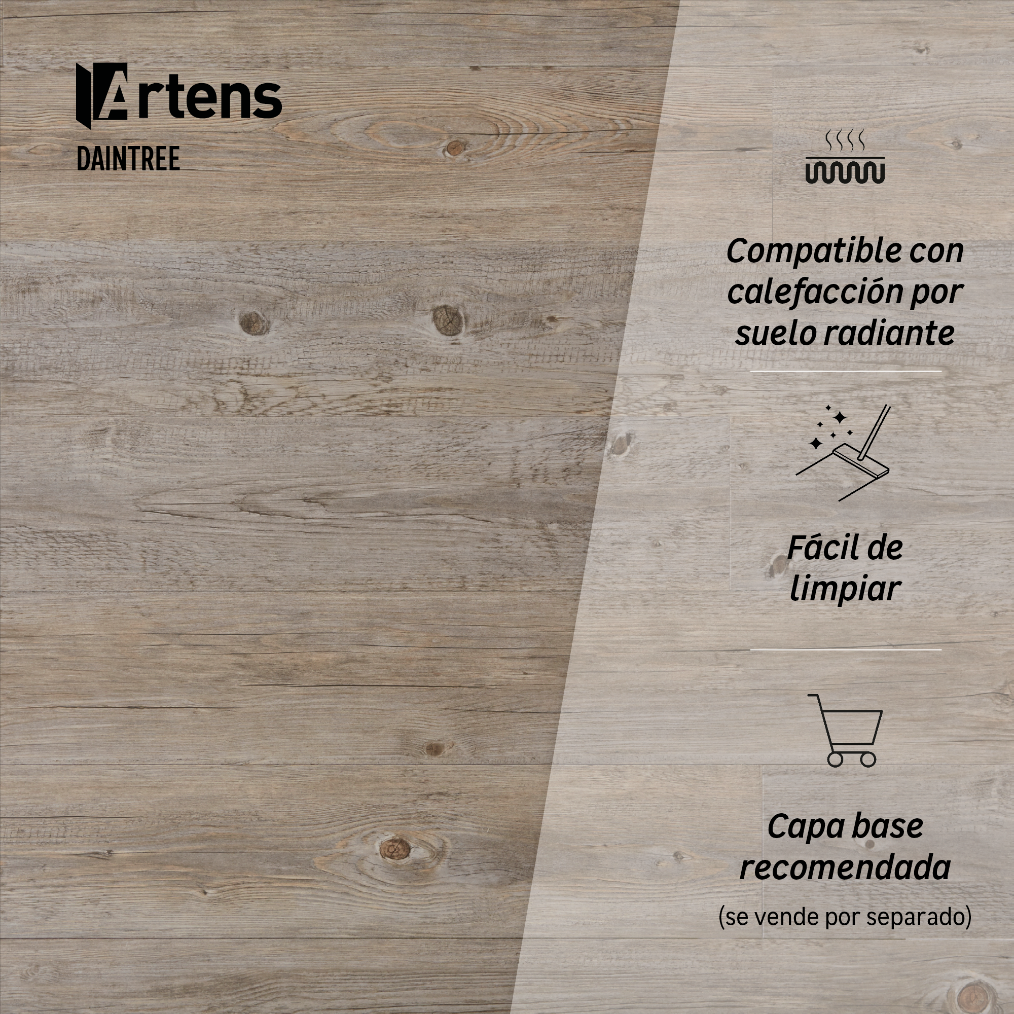 Suelo vinílico autoadhesivo forte Daintree efecto madera gris GR130 ARTENS - 7