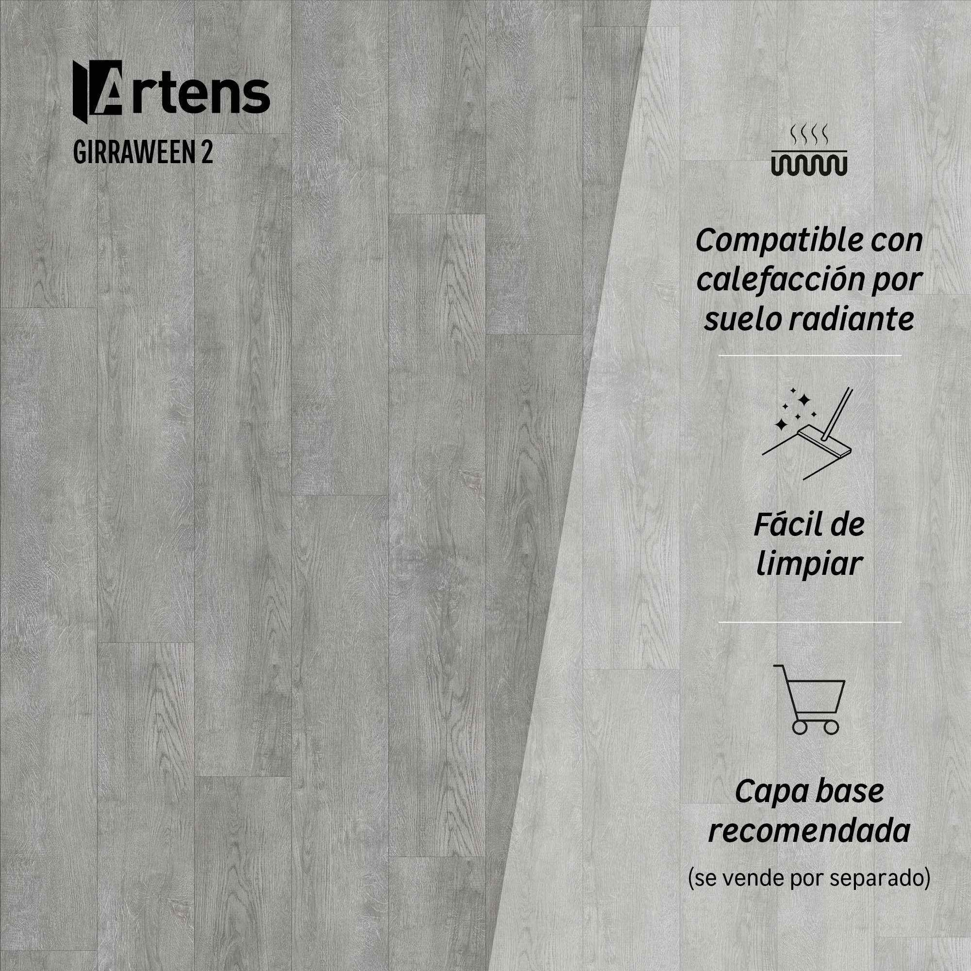 Suelo vinílico SPC clic medio Girraween efecto madera gris ARTENS GR116 - 7