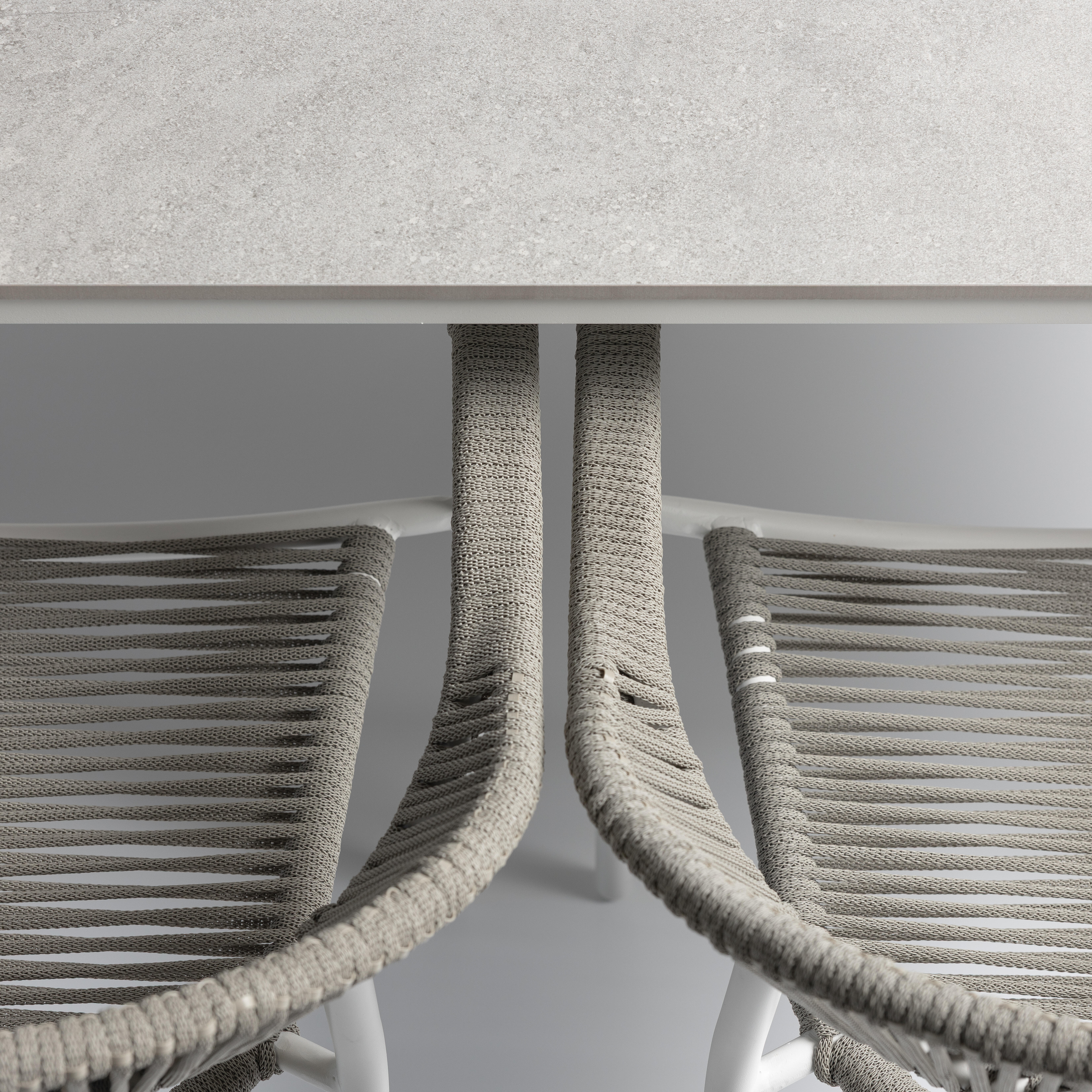 Mesa de jardín de aluminio y cerámica Guiza blanco de 90x73x180 cm - 9