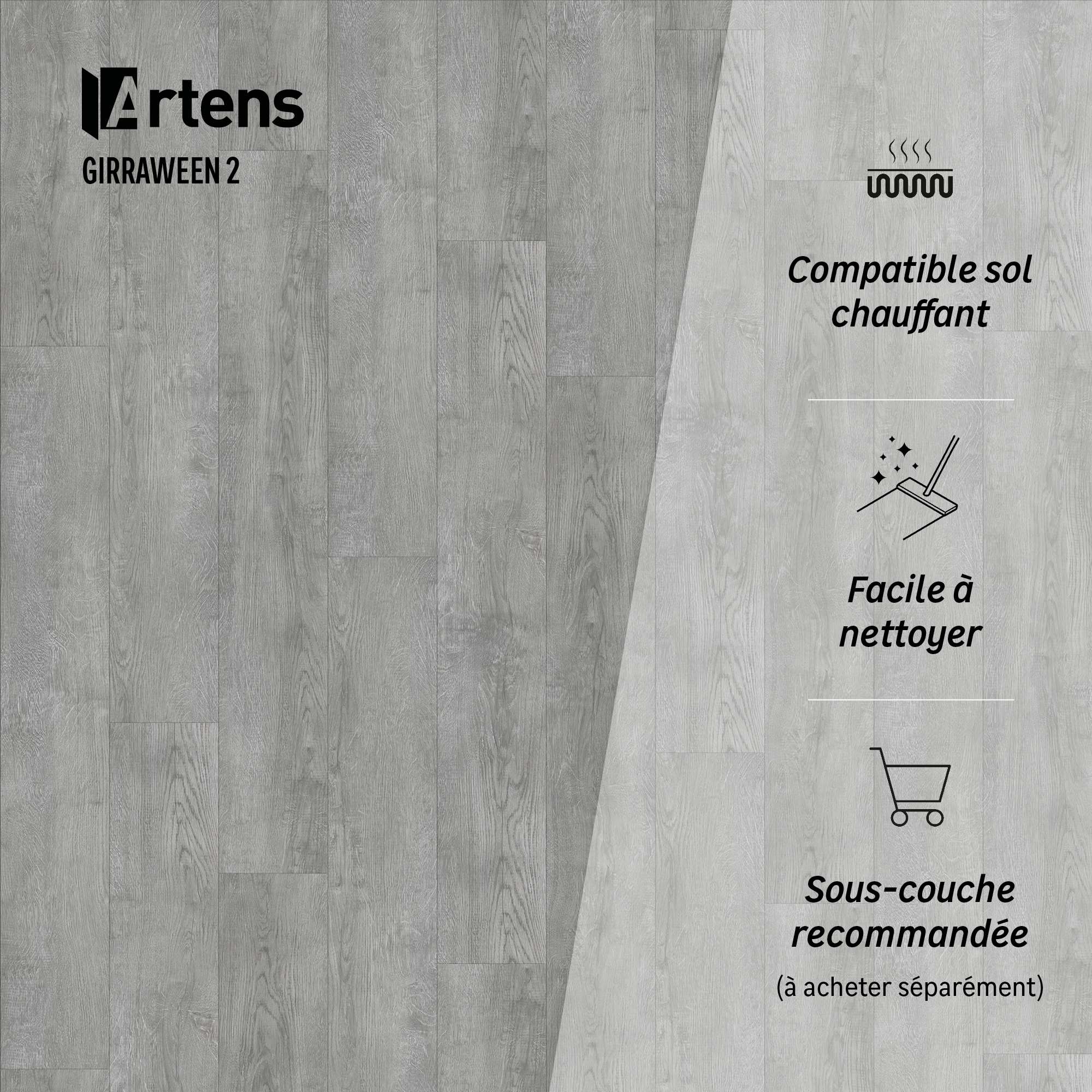 Lame PVC clipsable ARTENS Girraween bois gris - 6