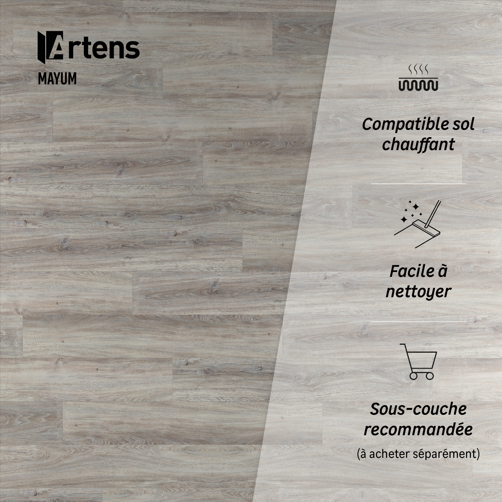 Dalle PVC auto-adhésif ARTENS Mayum bois gris - 9